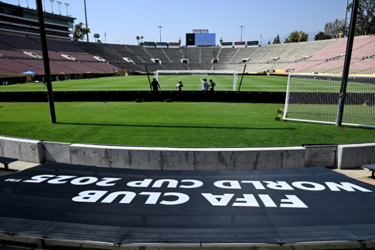 Le Rose Bowl de Pasadena en Californie, le 12 juin 2025, avant le du match du Mondial des clubs entre le PSG et l'Atlético Madrid, prévu le 15 juin ( AFP / Yuri CORTEZ )