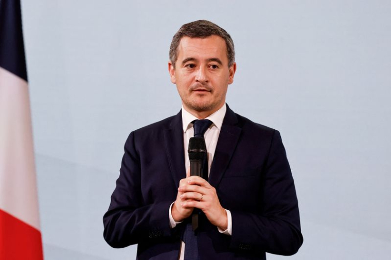 Le ministre de l'Intérieur Gérald Darmanin lors d'une réunion