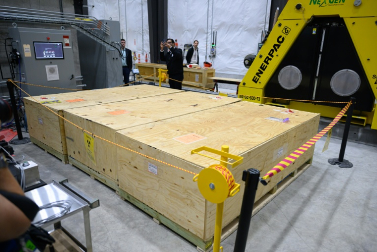 Du combustible nucléaire chez Aalo Atomics lors d'une visite de l'Idaho National Laboratory,  à l'ouest d'Idaho Falls), le 25 juin 2026 ( AFP / Josh Edelson )