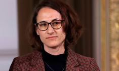 La militante associative Claire Thoury, le 3 avril 2022 à l'Elysée, à Paris ( POOL / Aurelien Morissard )