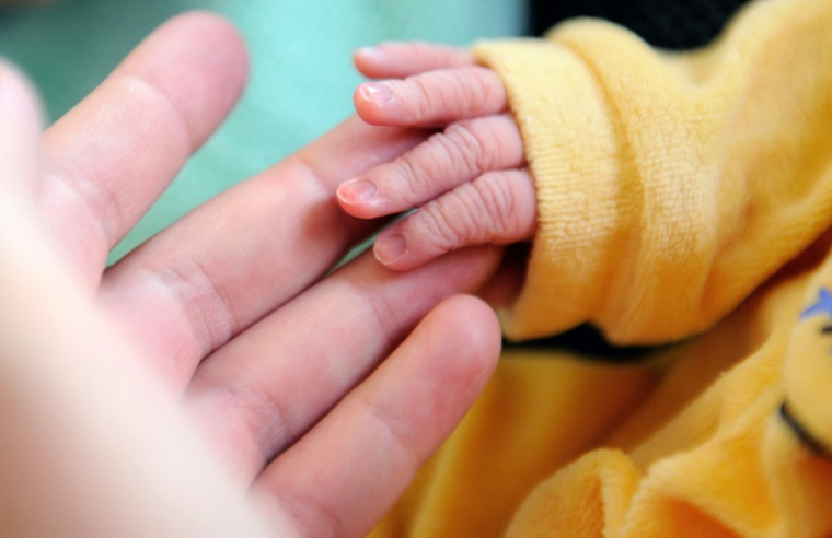 En 2024, 663.000 bébés ont vu le jour dans le pays, soit 2,2% de moins que l'année précédente ( AFP / PHILIPPE HUGUEN )