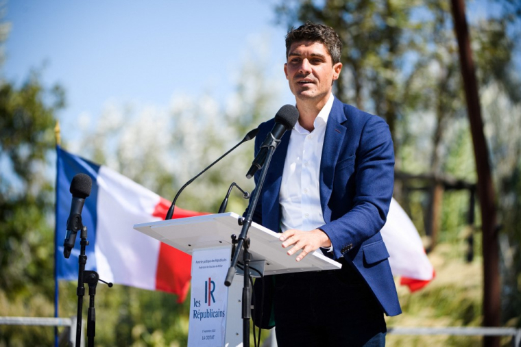 Aurélien Pradié à La Ciotat, le 17 septembre 2022. ( AFP / CLEMENT MAHOUDEAU )