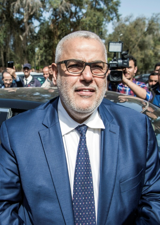 Le secrétaire général du Parti de la justice et du développement (PJD) et ancien Premier ministre, Abdelilah Benkirane, arrive à Salé, au Maroc, le 18 mars 2017 ( AFP / FADEL SENNA )
