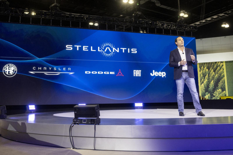 Antonio Filosa au salon AutMobility LA le 21 novembre 2024 à Los Angeles. ( AFP / ETIENNE LAURENT )