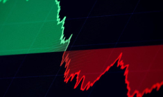 Un graphique du Dow Jones Industrial Average à la Bourse de New York