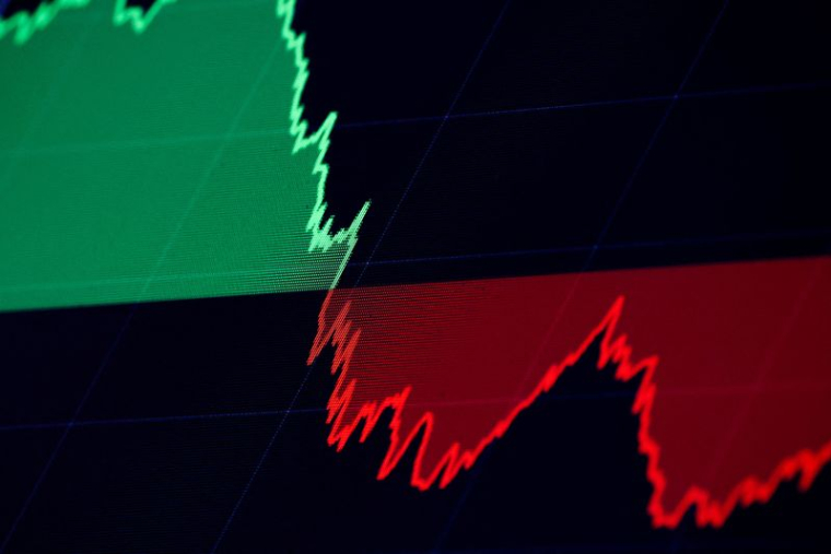 Un graphique du Dow Jones Industrial Average à la Bourse de New York