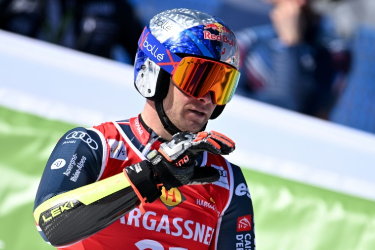 Alexis Pinturault lors du slalom géant de Kranjska Gora, en Slovénie, le 7 mars 2026 ( AFP / JURE MAKOVEC )