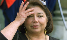 Leïla Shahid, alors Déléguée générale de Palestine en France, le 1er mai 2000 au palais de l'Elysée à Paris ( AFP / GEORGES GOBET )