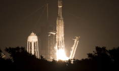 La fusée Falcon Heavy est un lanceur super lourd de Space X (illustration) ( GETTY IMAGES NORTH AMERICA / HANDOUT )