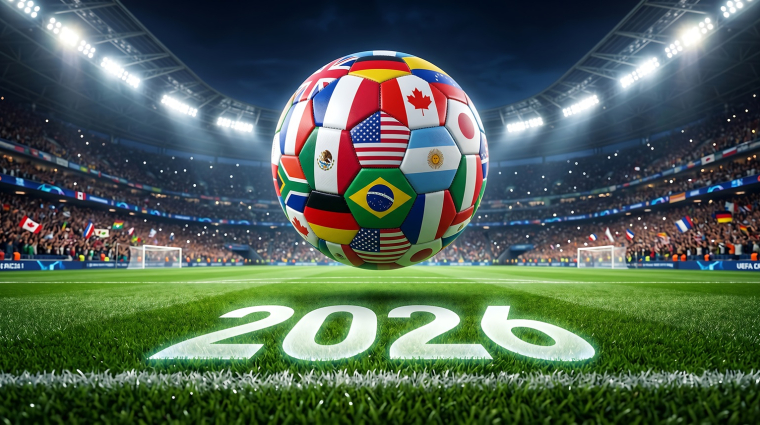 La Coupe du monde masculine de football 2026, organis&eacute;e conjointement par les &Eacute;tats-Unis, le Mexique et le Canada, est une &eacute;dition historique &agrave; plus d'un titre. (cr&eacute;dit: Adobe Stock/photo g&eacute;n&eacute;r&eacute;e par IA)