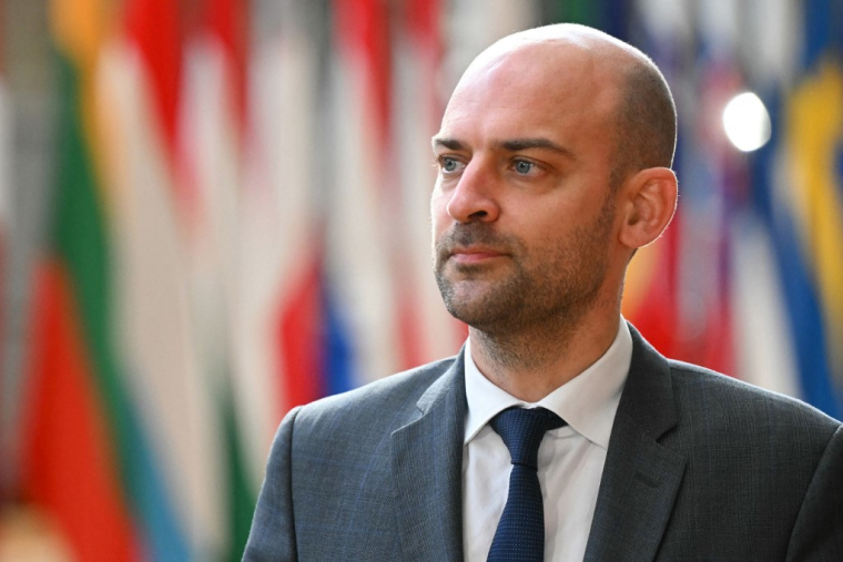 Jean-Noël Barrot à Bruxelles, en Belgique, le 16 mars 2026. ( AFP / NICOLAS TUCAT )