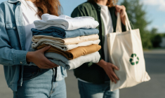 Réparer des vêtements, transformer des textiles, cultiver des liens ou sensibiliser à une consommation responsable représentent autant de nouvelles façons de faire commerce. (crédit : Adobe Stock / photo générée par IA)