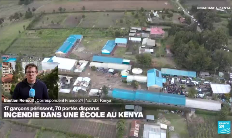 Kenya : le bilan de l'incendie dans une école monte à 18 morts, des dizaines de disparus