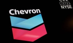 Le logo de Chevron à la bourse de New York