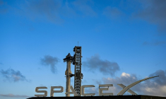 Une fusée Starship lors d'un test à Starbase au Texas, le 17 novembre 2024 ( AFP / CHANDAN KHANNA )