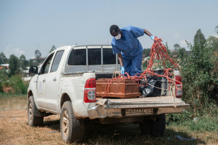 Le cerceuil d'un enfant mort d'Ebola dans un orphelinat de Bunia, province de l’Ituri, le 19 juin 2026 ( AFP / Jospin Mwisha )