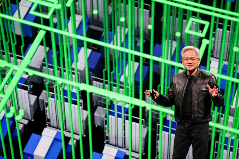 Le patron de Nvidia Jensen Huang au salon Computex à Taipei, le 19 mai 2025, à Taïwan ( AFP / I-Hwa Cheng )