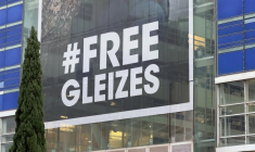 Un portrait de Christophe Gleizes affiché à Marseille