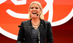 La cheffe des sociaux-démocrates de Suède, Magdalena Andersson, à Stockholm, le 13 septembre 2026 ( TT News Agency / Jonas EKSTROMER )