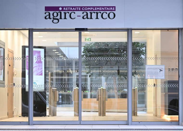 Le siège de l'Agirc-Arrco le 6 janvier 2023 à Paris. ( AFP / Emmanuel DUNAND )