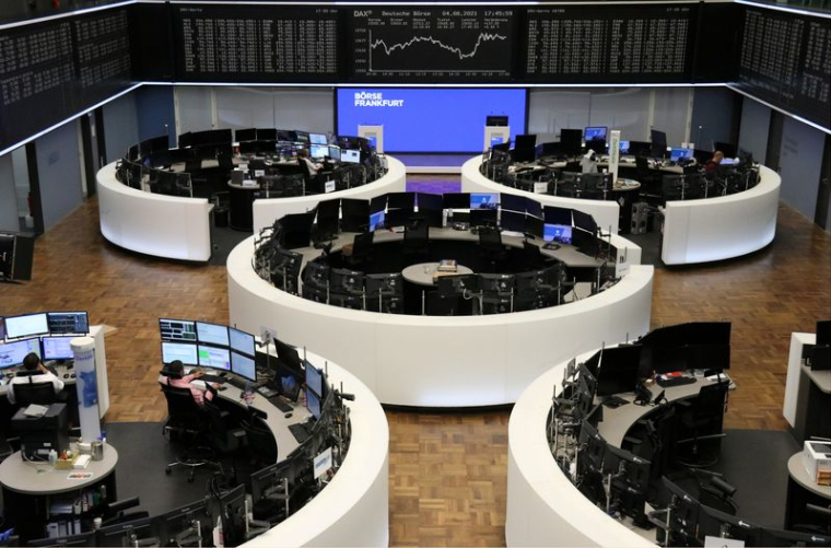 The Dax graph is represented on the Frankfurt Stock Exchange prudent increase view europe before