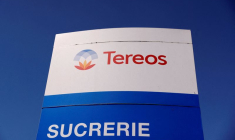 Photo d'archives du logo Tereos à son usine de sucre à Escaudoeuvres