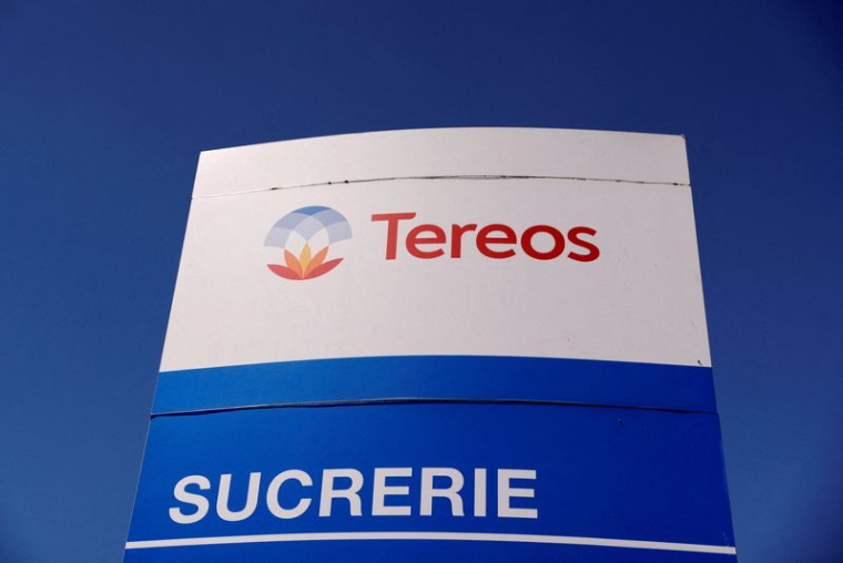 Photo d'archives du logo Tereos à son usine de sucre à Escaudoeuvres