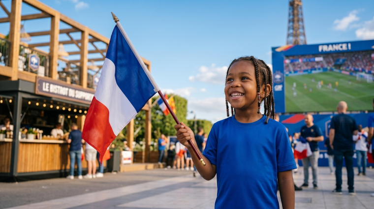 Les agences &eacute;v&eacute;nementielles d&eacute;veloppent un produit &laquo;Fan-Zone&raquo; tout compris, qu'elles vendent aux collectivit&eacute;s sur le mod&egrave;le classique d'un espace s&eacute;curis&eacute; avec &eacute;cran g&eacute;ant, restauration et services en option. (cr&eacute;dit: Adobe Stock/photo g&eacute;n&eacute;r&eacute;e par IA)