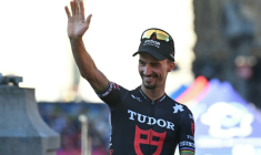 Julian Alaphilippe lors de la présentation des équipes à la veille du départ de la 112e édition du Tour de France à Lille, le 3 juillet 2025  ( AFP / Loic VENANCE )
