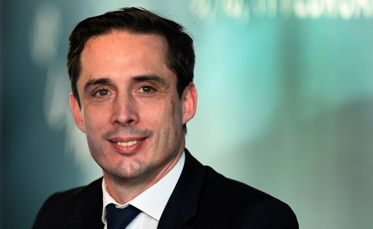 Jean-Baptiste Djebbari à Brest, le 10 février 2022. ( AFP / FRED TANNEAU )
