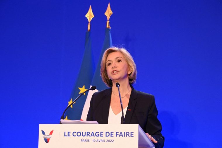 Valérie Pécresse à Paris, le 10 avril 2022. ( AFP / ALAIN JOCARD )