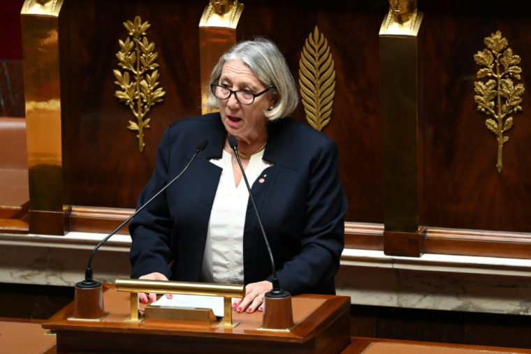 La députée du Rassemblement National (RN) Joëlle Mélin à l'Assemblée Nationale le 20 octobre 2022 à Paris ( AFP / Alain JOCARD )