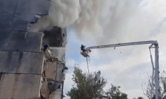 Conséquences d'une attaque de missiles russes à Kryvyi Rih