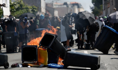 Manifestation contre les réservoirs agricoles, à La Rochelle