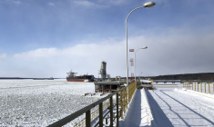Une vue des installations d'exportation du port de Primorsk, sur la mer Baltique