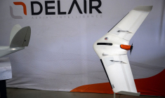 Un drone UX11 à Labège, le 29 février 2024. ( AFP / LIONEL BONAVENTURE )