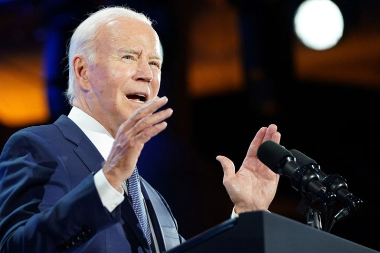 Le président américain Joe Biden prononce un discours à San Francisco, en Californie