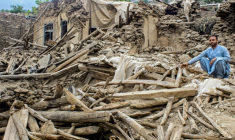 Une maison détruite, au lendemain d'un tremblement de terre dans le district de Dara-i-Nur, dans la province de Nangarhar, le 3 septembre 2025 en Afghanistan ( AFP / - )