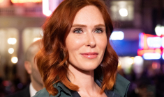 La comédienne star de "HPI" sur TF1, Audrey Fleurot, le 16 mars 2023 au Musée Grévin à Paris.  ( AFP / ZOULERAH NORDDINE )