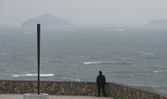Vue du détroit de Taïwan depuis l'île de Pingtan, en Chine. ( AFP / GREG BAKER )