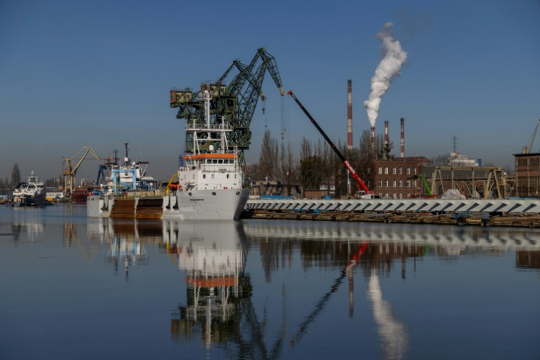 Vue du chantier naval de Gdansk, le 6 mars 2026 ( AFP / Wojtek RADWANSKI )
