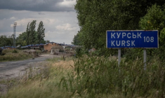 Un point de passage à la frontière avec la Russie, près de la frontière russe dans la région de Soumy