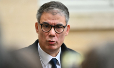 Olivier Faure à Paris, le 6 janvier 2025. ( AFP / LOU BENOIST )