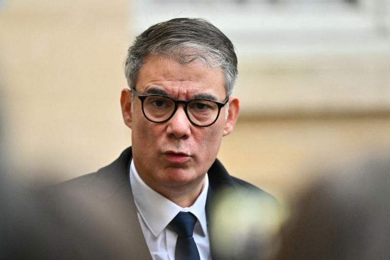 Olivier Faure à Paris, le 6 janvier 2025. ( AFP / LOU BENOIST )