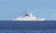 Un navire chinois près de l'atoll de Scarborough, en septembre 2025 (illustration) ( AFP / TED ALJIBE )