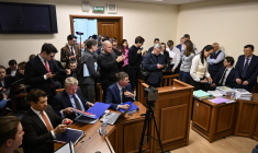 L'audience préliminaire du procès de d'Euroclear, à Moscou, en Russie, le 16 janvier 2026. ( AFP / ALEXANDER NEMENOV )