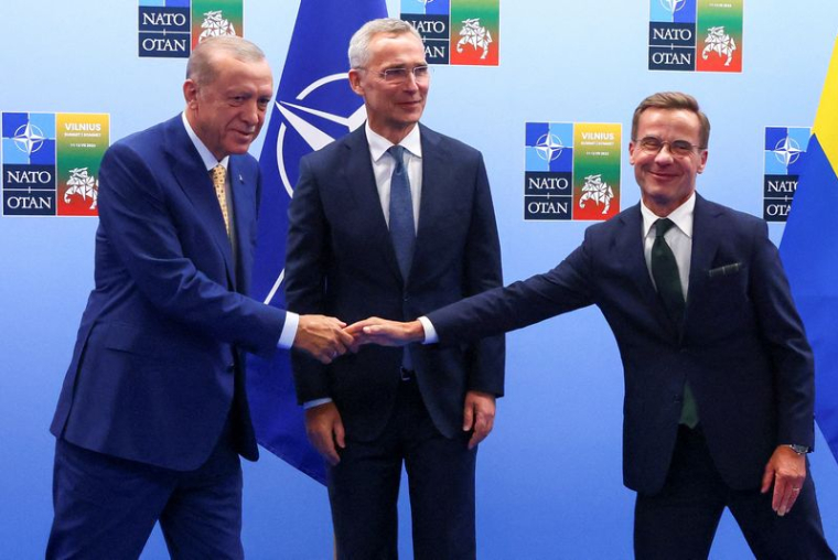 Erdogan, Kristersson, Stoltenberg à Vilnius