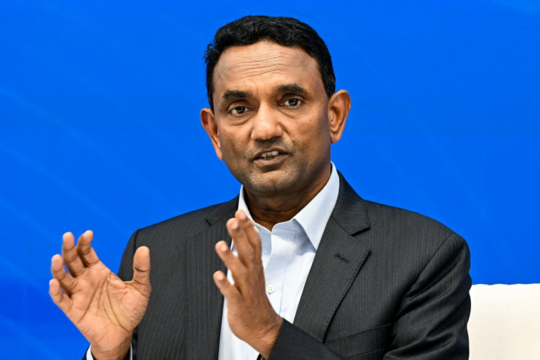 Le PDG de Tata Consultancy Services (TCS), K. Krithivasan à Mumbai le 10 avril 2025. ( AFP / INDRANIL MUKHERJEE )