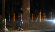 Une prostituée dans le Bois de Boulogne le 2 mars 2012 à Paris ( AFP / THOMAS SAMSON )