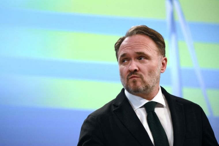 Le commissaire européen à l'énergie, Dan Jorgensen, à Bruxelles le 16 octobre 2025. ( AFP / Nicolas TUCAT )